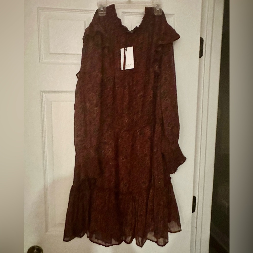 Sugarlips Burgundy Long Sleeve Dress